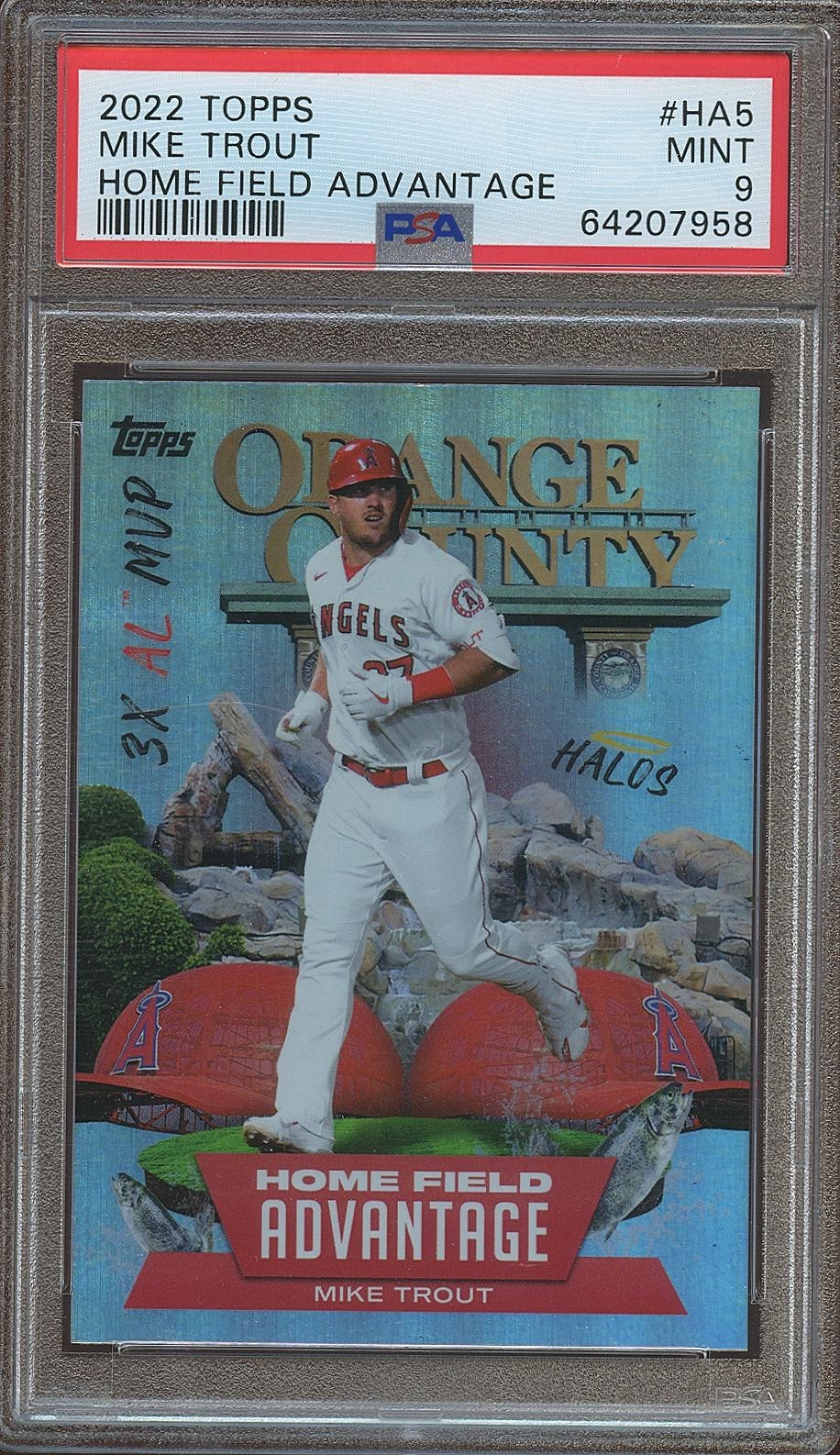 Mike Trout 2022 Topps Home Field Advantage SSP Los Angeles Angels PSA 9