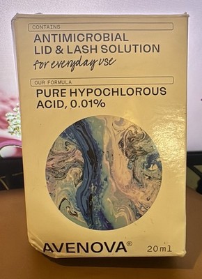 Avenova Lid & Lash Solution 20ml Hypochlorous Acid Sealed