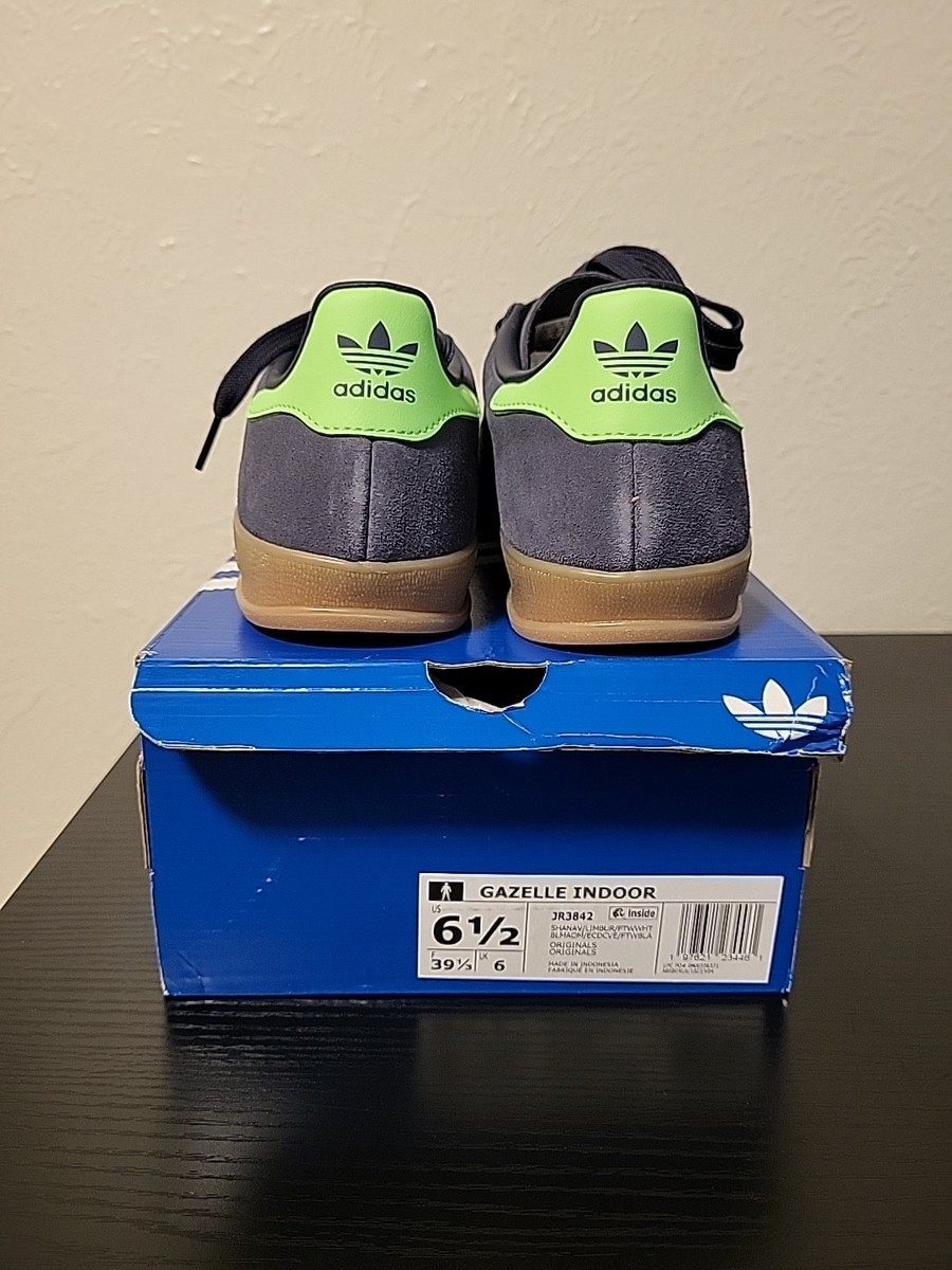 Size 6.5 - adidas Gazelle Indoor Shadow Navy Lime Burst  display picture 3