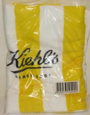 Kiehl's Beach Bath Logo Towel Yellow & White Stripe NEW