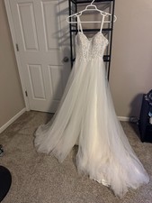 Wedding Dress - Size 0 - Unaltered - True to Size - Ivory - Sheer Beaded Bodice