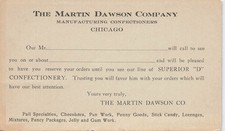Chicago IL Confectionery Company Postcard 1910s Martin Dawson Confectioners