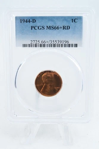 1944-D PCGS MS66+RD Lincoln Wheat Cent Business Strike 1C
