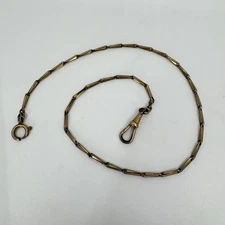 Double Gold Plate Antique Pocket Watch Fancy Link Chain KOLLMAR & JOURDAN ~15”