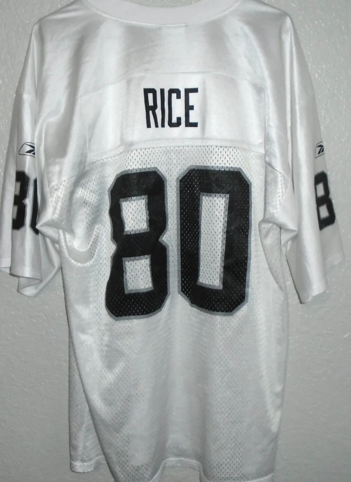 Camiseta deportiva de fútbol americano Reebok vintage de los Oakland Raiders #80 Jerry Rice talla grande Foto 2 de 2