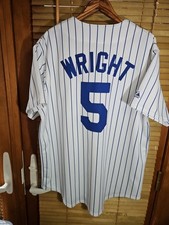 Vintage Majestic New York Mets David Wright Pinstripe Jersey Men's L Excellent