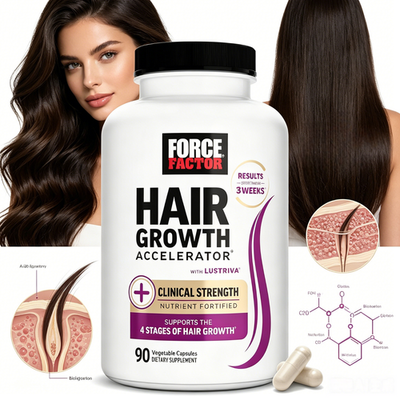 #ad Force Factor Hair Multivitamin 90 Caps Biotin Lustriva Hair Skin Nails Men Women $27.99