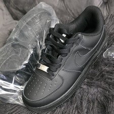 Nike Air Force 1 Unisex Kids US 5.5 Black Low Top Lace-Up Sneaker Logo