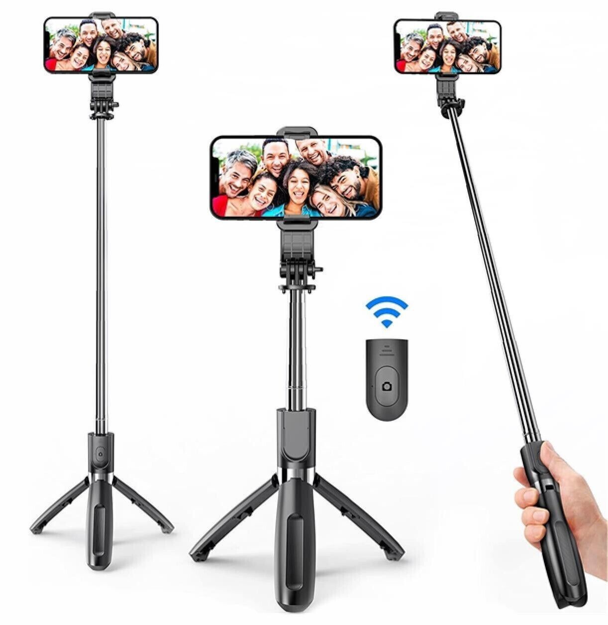 Mini Selfie Stick 4in1 Wireless Con Telecomando Bastone Selfie Smartphone GoPro
