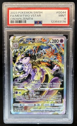 2023 Pokemon SWSH Crown Zenith Mewtwo VST Galarian Gallery #GG44/GG70 PSA 9