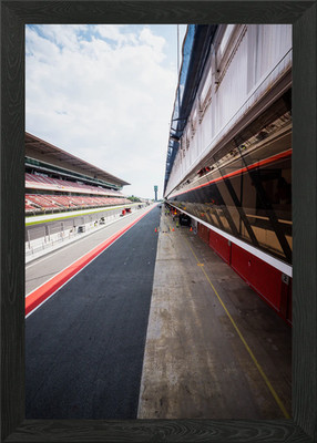 Empty Circuit Pit Lane gerahmtes Wandbild Poster Leinwanddruck Bild