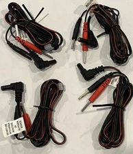 4 -Replacement TENS/EMS Unit Lead Wires with Pin Connectors, 45" - 6 ea (2 Pair)