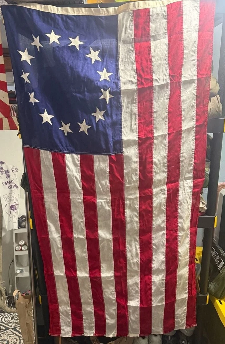 特大！BIG アメリカヴィンテージ星条旗cottonフラッグ　USAアンティーク Cotton Flag In Collectible Us Country Flags for sale | eBay