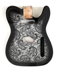 Telecaster Body Black Paisley, Double binding, 3-piece Alder