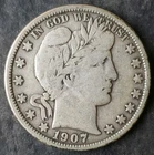 1907 O 50c Barber Silver Half Dollar