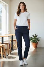 Theory Women's Blue Cotton Dress Pants Straight Leg, Lined, Size 02
