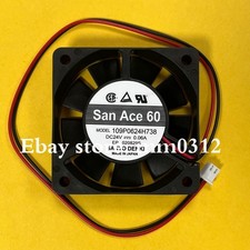 Sanyo 109P0624H738 6015 DC24V 0.06A 6CM 2-Wire Silent Inverter Cooling Fan