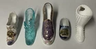 Vintage Glass & Porcelain Shoe Lot Fenton, Limoges Various Sizes