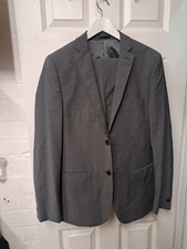 TM Lewin Charcoal Grey Suit UK 40 Wool Slim Fit Jermyn Street London 2 Piece