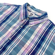 Brooks Brothers Men's Cotton 1818 Regent Button Shirt Blue/Purple Plaid   XL