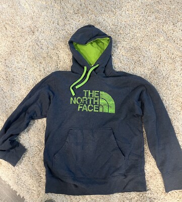The North Face Men's Half Dome Pullover Hoodie Blue with Lime