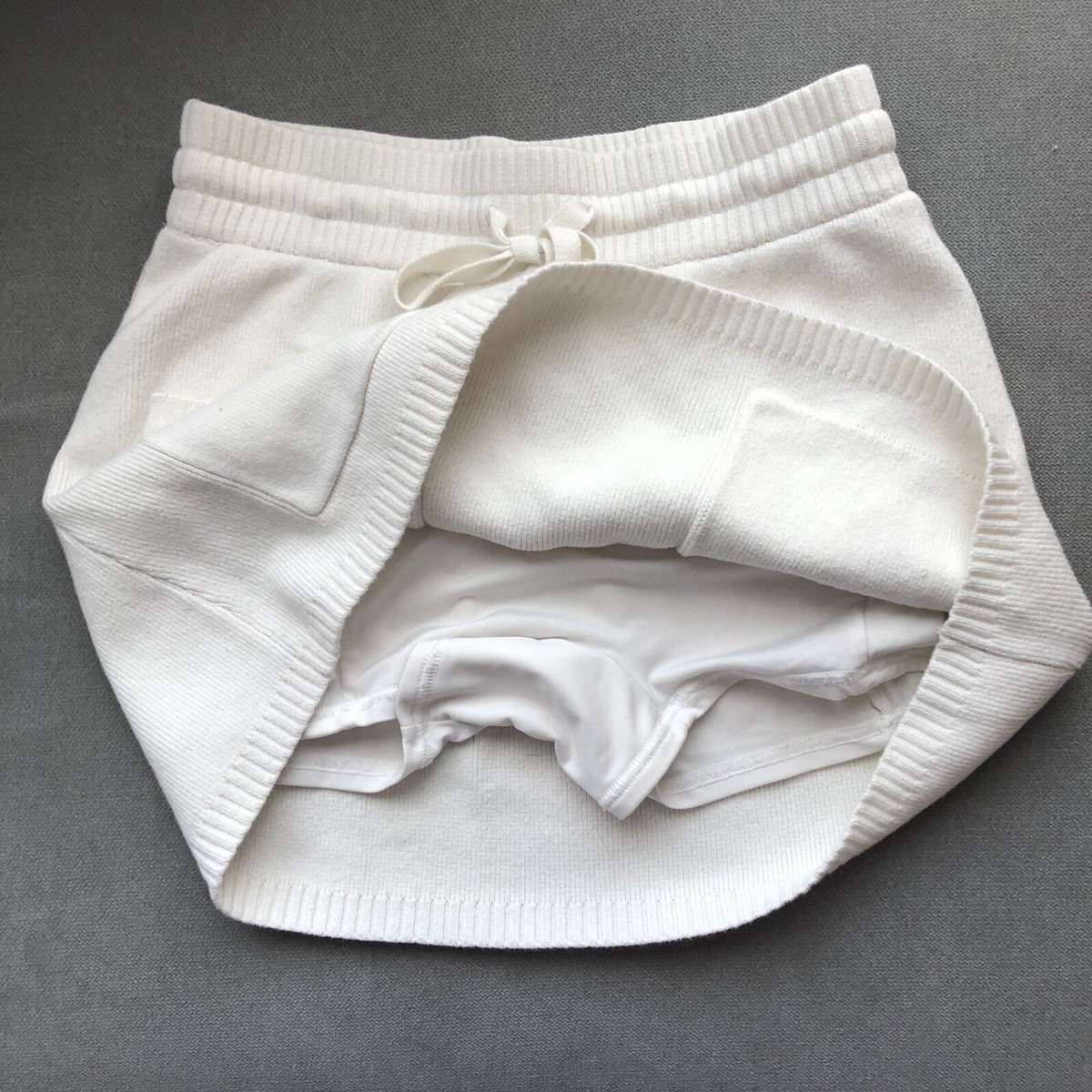 Alo Yoga Scholar Knit Cargo Skirt Ivory XS | eBay