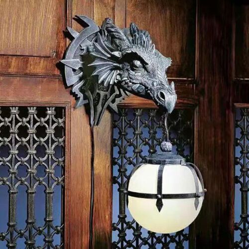 Ndustrial Style Dragon Pendent Lamp Lantern Dragon Head Dinosaur Hanging Lamp - Picture 1 of 4