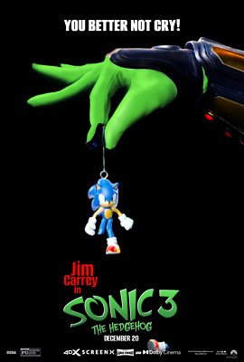 Sonic The Hedgehog 3 Movie Poster 11x16.5 Idris Elba Knuckles Tails 2024