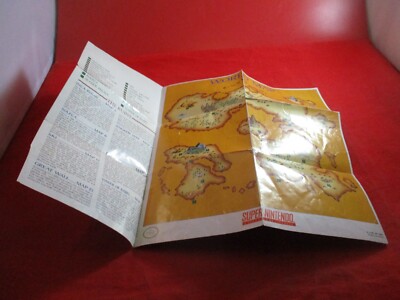 Illusion of Gaia Super Nintendo SNES 2-Sided Map / Foldable Poster Insert #W