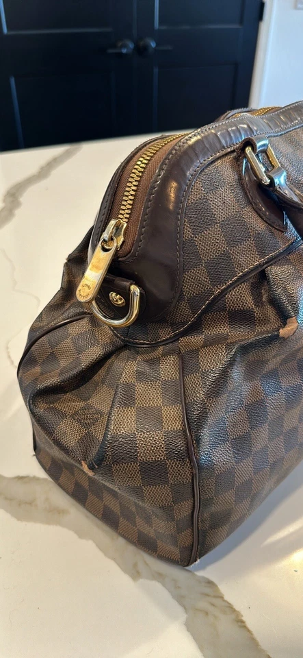 Auténtico LOUIS VUITTON Trevi PM N51997 Level Damier - Bolso de Mano Lona Damier Foto 3 de 4