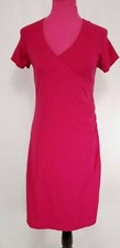 Soft Surroundings Stretch Dress Cross Over With Side Ruching Size Petite M Red