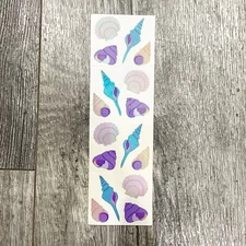 Vintage Mrs. Grossman’s Stickers Sheet Iridescent Foil Sea Shells 1992