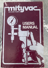 MITYVAC Hand Vacuum Pump User Manual Original Vintage 1960’s 70’s