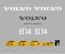 VOLVO EC14 MINI DIGGER  DECAL STICKER SET WITH SAFETY WARNING DECALS