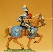 Preiser Elastolin 52041 Knight with Couched Lance original mib painted 70mm