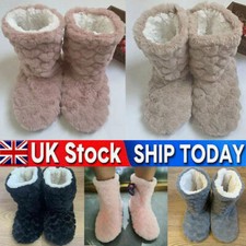 uk ladies slippers womens fur thermal ankle boots warmshoes size uk 3 4 5 6 7 8