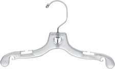 100 Hangers Toddler Clear Plastic Clothes 10" Clothing Tops Shirts Baby Kids