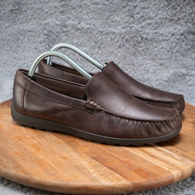 ECCO S Lite Moc Classic Leather Loafer Men's US 7-7 1/2 Cocoa Brown Excellent!!