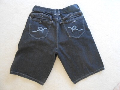 ROCAWEAR Jeans Shorts Vintage Y2K Skater Distressed Denim 36 Cargo Roca Wear