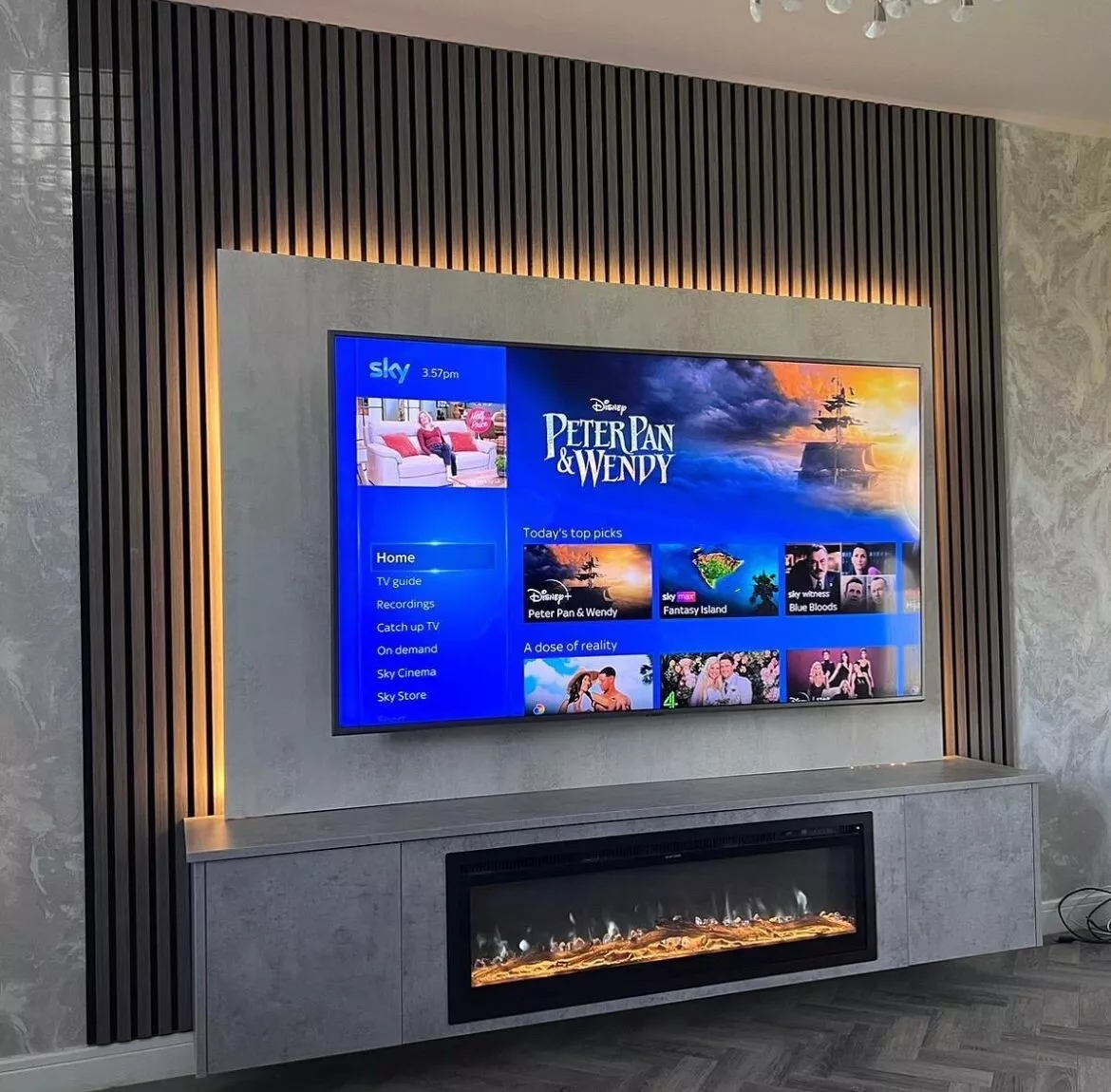 Media wall unit 2024 with electric fireplace