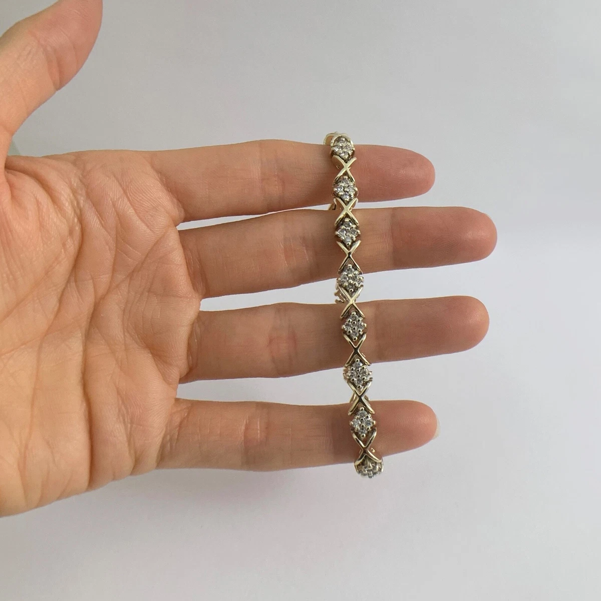 Diamond cluster tennis bracelet deals