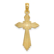 14K w/ Pointed Ends Fancy Cross Charm K8570