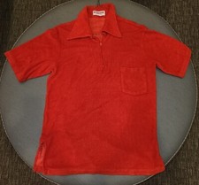 Vintage 1970's McGregor Red Men&rsquo;s Terry Cloth Shirt Size Medium