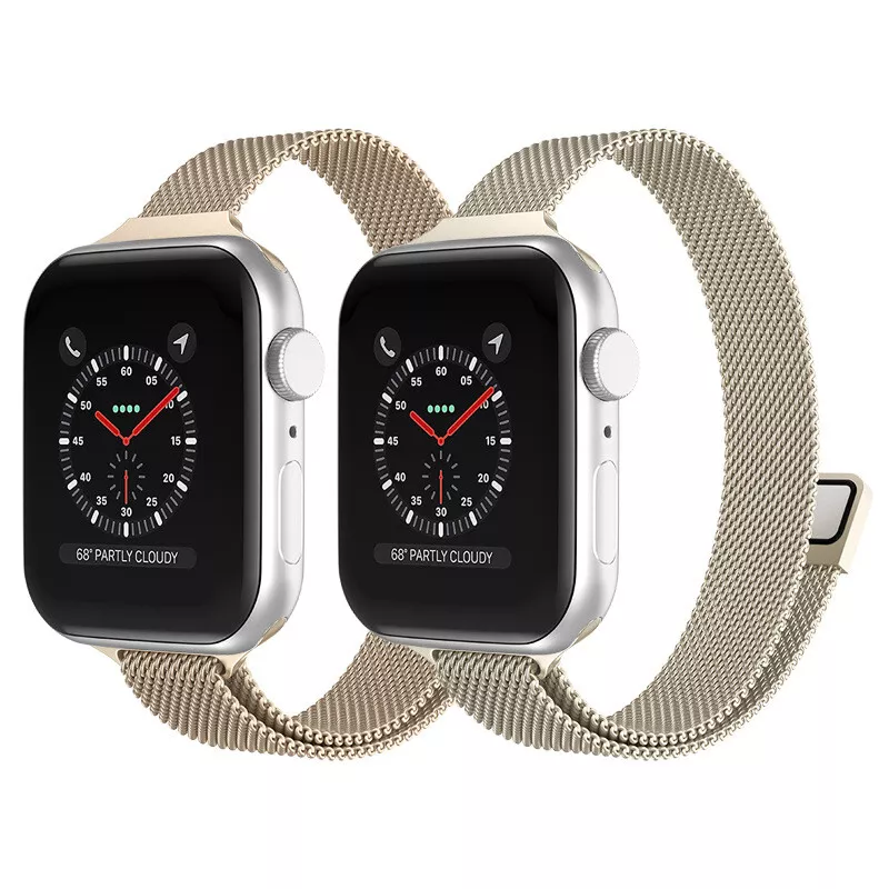 Starlight Milanese Mesh Loop Band Apple Watch Ultra 38 40 41mm 42 44 45  49mm Magnetic Clasp Mesh Bracelet Iwatch Series 9 8 7 6 5 4 3 2 1 SE 