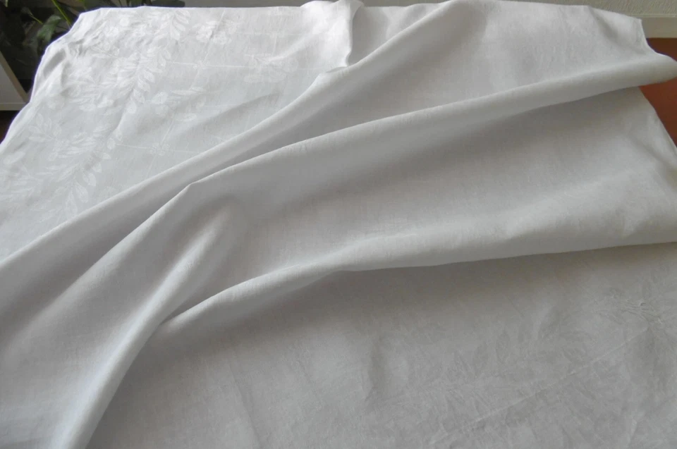 Nappe + 2 serviettes en DAMAS lumineux MONOGRAMMéES - Photo 3/4