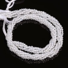 2.5 mm Natural White Topaz Faceted Round Rondelle Beads Jewelry 12.5" Strand G72