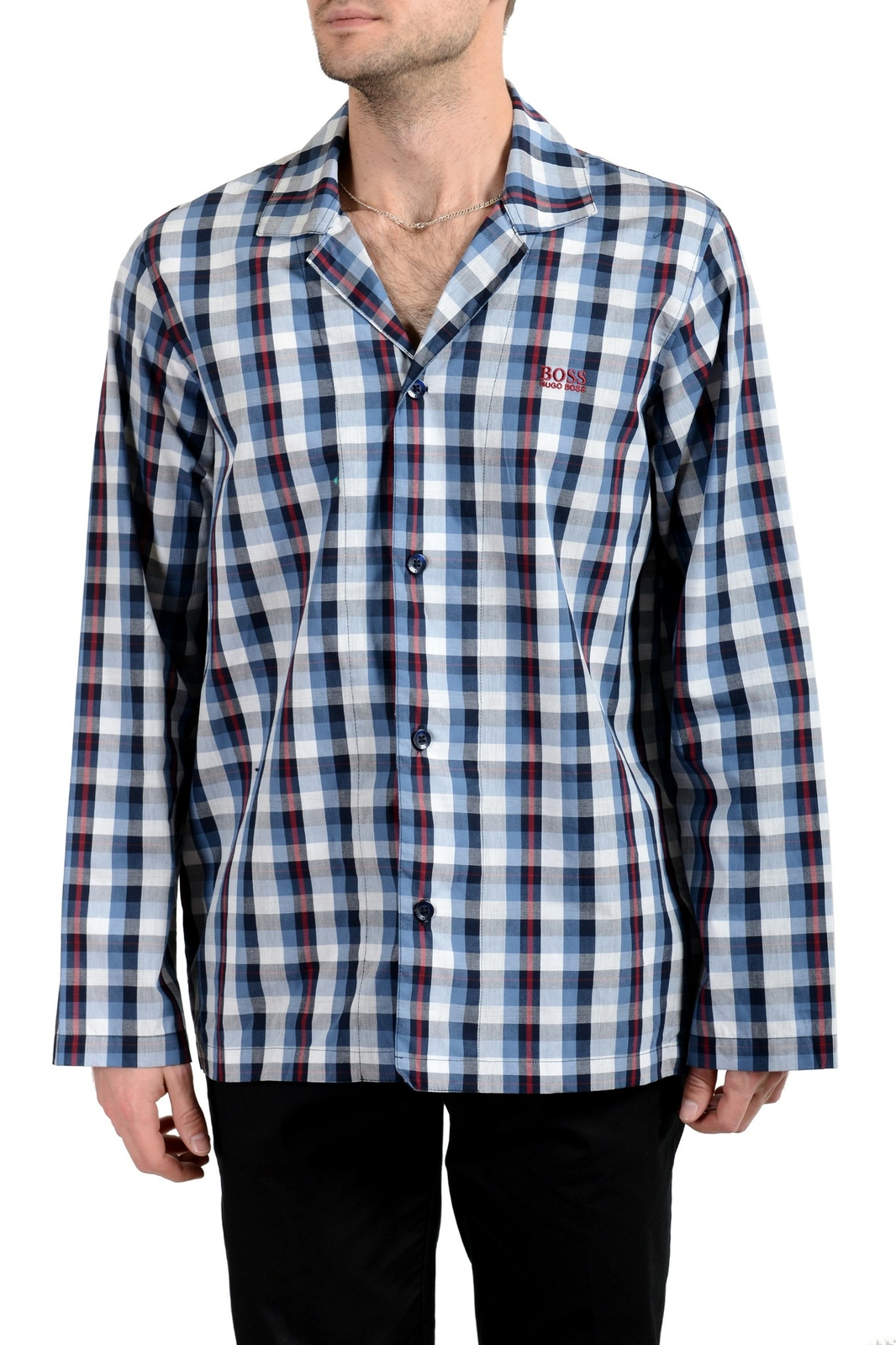Hugo Boss Городская пижама Мужская клетчатая ночная рубашка с длинным рукавом US M IT 50 12090₽
