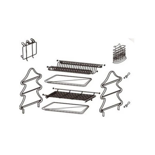 Luxury 2 Tier Dish Drainer Rack Drip Tray Kitchen Drying Rack Bowl Plate Holder - Picture 3 of 20
