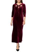 Attitudes by Renee Petite Knit Velvet Maxi Dress Merlot Attitudes by Renee Petite Knit Velvet Maxi Dress Merlot