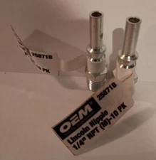 New Lincoln Air Nipple  1/4" NPT OEM  lot of 2